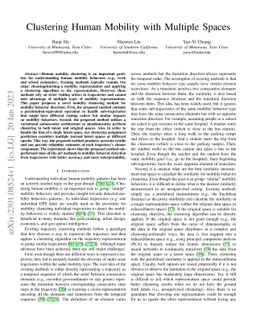 Clustering Human Mobility with Multiple Spaces