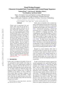 Visual Writing Prompts: Character-Grounded Story Generation with Curated
  Image Sequences