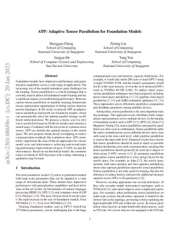 ATP: Adaptive Tensor Parallelism for Foundation Models