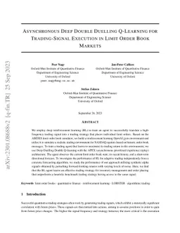 Asynchronous Deep Double Duelling Q-Learning for Trading-Signal
  Execution in Limit Order Book Markets