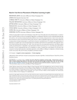 Baechi: Fast Device Placement of Machine Learning Graphs