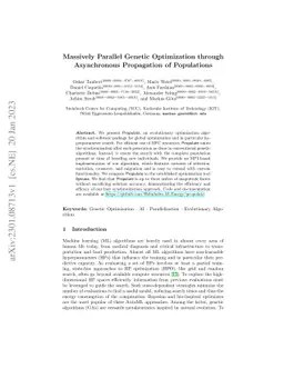 Massively Parallel Genetic Optimization through Asynchronous Propagation
  of Populations