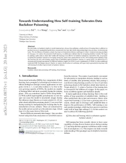 Towards Understanding How Self-training Tolerates Data Backdoor
  Poisoning