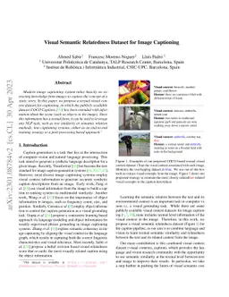 Visual Semantic Relatedness Dataset for Image Captioning