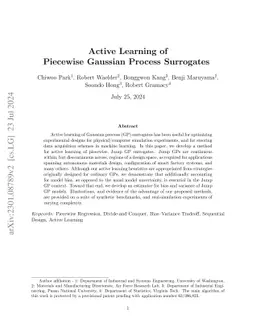 Active Learning of Piecewise Gaussian Process Surrogates
