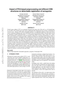 Impact of PCA-based preprocessing and different CNN structures on
  deformable registration of sonograms