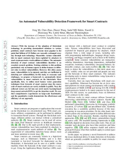 An Automated Vulnerability Detection Framework for Smart Contracts