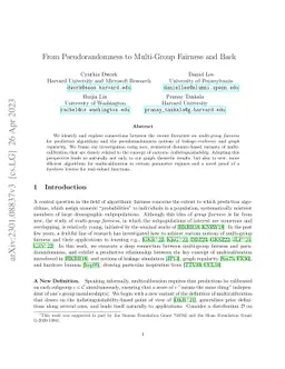 From Pseudorandomness to Multi-Group Fairness and Back