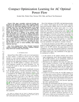 Compact Optimization Learning for AC Optimal Power Flow