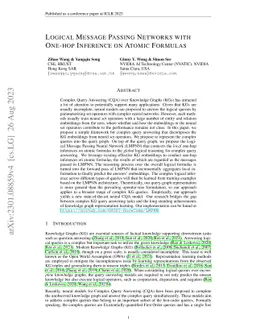 Logical Message Passing Networks with One-hop Inference on Atomic
  Formulas