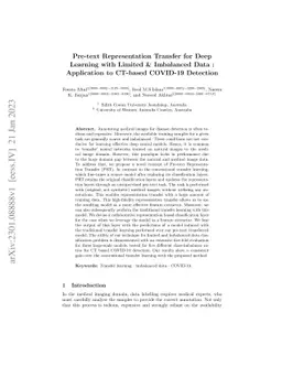 Pre-text Representation Transfer for Deep Learning with Limited
  Imbalanced Data : Application to CT-based COVID-19 Detection