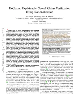 ExClaim: Explainable Neural Claim Verification Using Rationalization