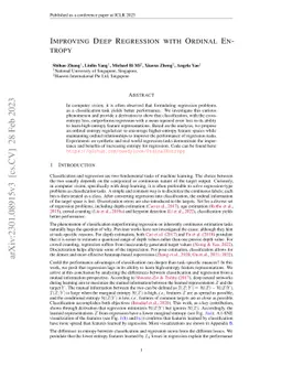 Improving Deep Regression with Ordinal Entropy