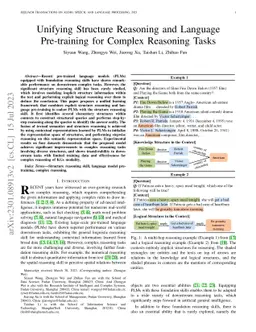 Unifying Structure Reasoning and Language Model Pre-training for Complex
  Reasoning