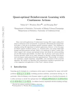 Quasi-optimal Reinforcement Learning with Continuous Actions