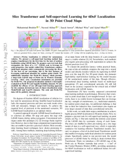 Slice Transformer and Self-supervised Learning for 6DoF Localization in
  3D Point Cloud Maps
