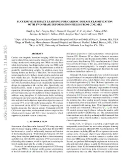 Successive Subspace Learning for Cardiac Disease Classification with
  Two-phase Deformation Fields from Cine MRI