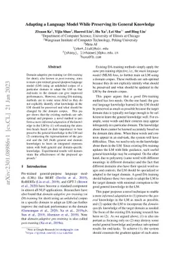 Adapting a Language Model While Preserving its General Knowledge