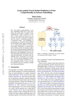 Syntax-guided Neural Module Distillation to Probe Compositionality in
  Sentence Embeddings