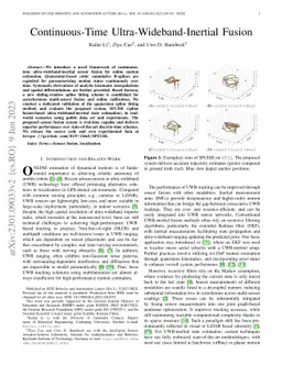 Continuous-Time Ultra-Wideband-Inertial Fusion