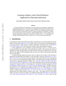 Learning to Reject with a Fixed Predictor: Application to
  Decontextualization
