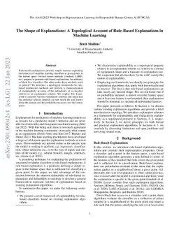 The Shape of Explanations: A Topological Account of Rule-Based
  Explanations in Machine Learning