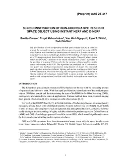 3D Reconstruction of Non-cooperative Resident Space Objects using
  Instant NGP-accelerated NeRF and D-NeRF