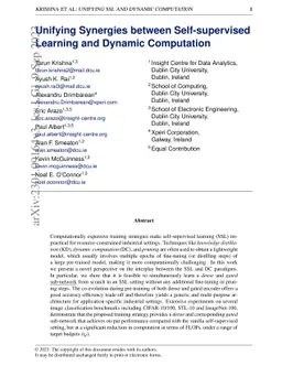 Unifying Synergies between Self-supervised Learning and Dynamic
  Computation