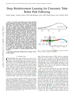 Deep Reinforcement Learning for Concentric Tube Robot Path Following
