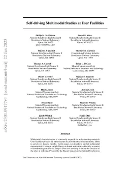 Self-driving Multimodal Studies at User Facilities