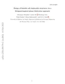 Design of Bistable Soft Deployable Structures via a Kirigami-inspired
  Planar Fabrication Approach