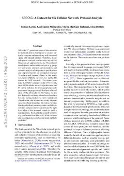 SPEC5G: A Dataset for 5G Cellular Network Protocol Analysis