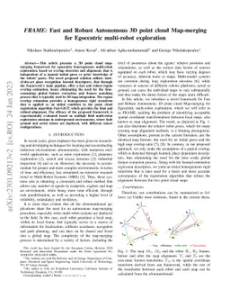 FRAME: Fast and Robust Autonomous 3D point cloud Map-merging for
  Egocentric multi-robot exploration