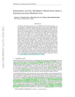 Exploring Active 3D Object Detection from a Generalization Perspective