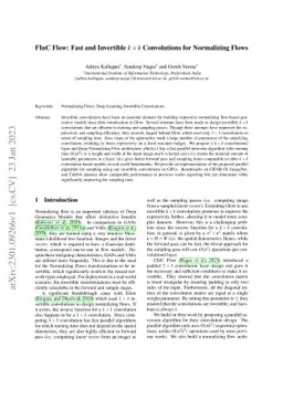 FInC Flow: Fast and Invertible $k \times k$ Convolutions for Normalizing
  Flows