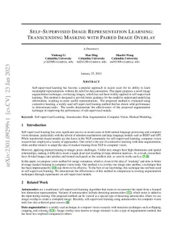 Self-Supervised Image Representation Learning: Transcending Masking with
  Paired Image Overlay