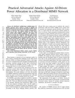Practical Adversarial Attacks Against AI-Driven Power Allocation in a
  Distributed MIMO Network