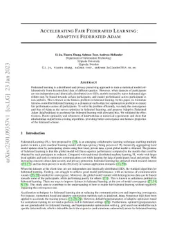 Accelerating Fair Federated Learning: Adaptive Federated Adam