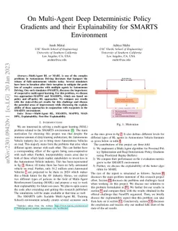 On Multi-Agent Deep Deterministic Policy Gradients and their
  Explainability for SMARTS Environment