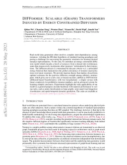 DIFFormer: Scalable (Graph) Transformers Induced by Energy Constrained
  Diffusion