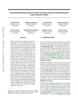 Characterizing Polarization in Social Networks using the Signed
  Relational Latent Distance Model