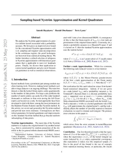 Sampling-based Nyström Approximation and Kernel Quadrature