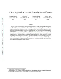 A New Approach to Learning Linear Dynamical Systems