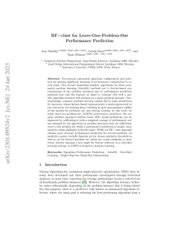 RF+clust for Leave-One-Problem-Out Performance Prediction