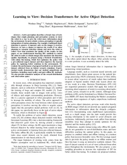 Learning to View: Decision Transformers for Active Object Detection
