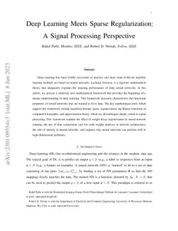Deep Learning Meets Sparse Regularization: A Signal Processing
  Perspective