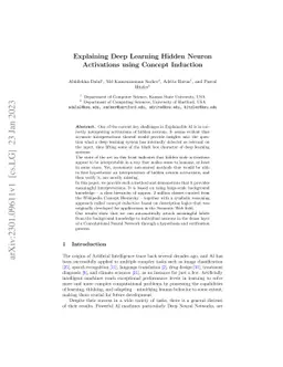 Explaining Deep Learning Hidden Neuron Activations using Concept
  Induction