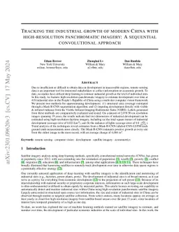 Tracking the industrial growth of modern China with high-resolution
  panchromatic imagery: A sequential convolutional approach