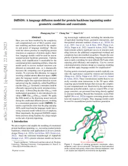 DiffSDS: A language diffusion model for protein backbone inpainting
  under geometric conditions and constraints