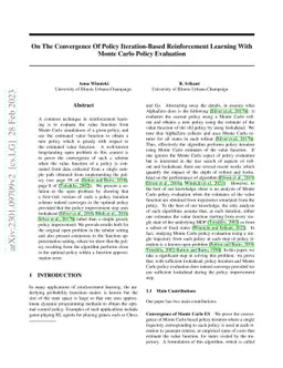 On The Convergence Of Policy Iteration-Based Reinforcement Learning With
  Monte Carlo Policy Evaluation